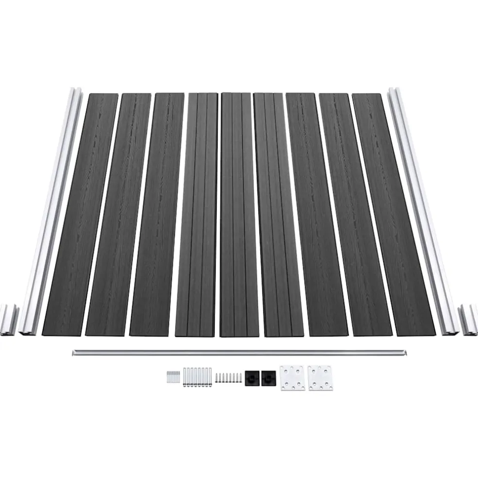 vidaXL Schuttingpanelenset 1484x(105-186) cm HKC zwart