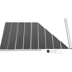 vidaXL Schuttingpanelenset 1484x(105-186) cm HKC zwart