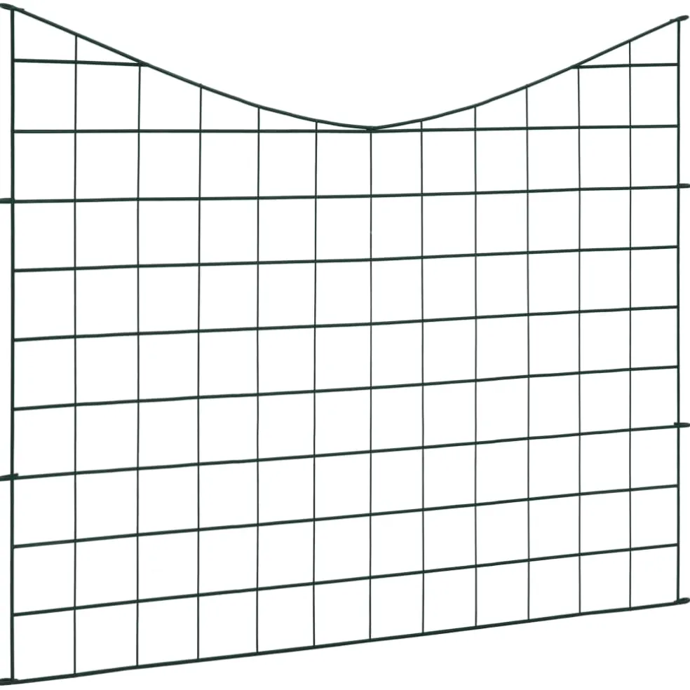 vidaXL Schuttingset hol gebogen 77,5x64 cm groen