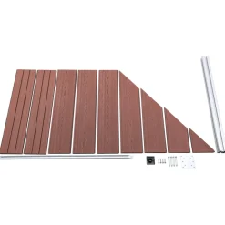 vidaXL Schuttingset 4 vierkant en 1 schuin 792x186 cm HKC bruin