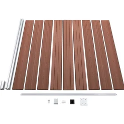 vidaXL Schuttingset 3 vierkant en 1 schuin 619x186 cm HKC bruin