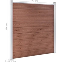 vidaXL Schuttingset 3 vierkant en 1 schuin 619x186 cm HKC bruin
