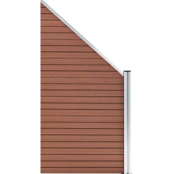 vidaXL Schuttingset 3 vierkant en 1 schuin 619x186 cm HKC bruin