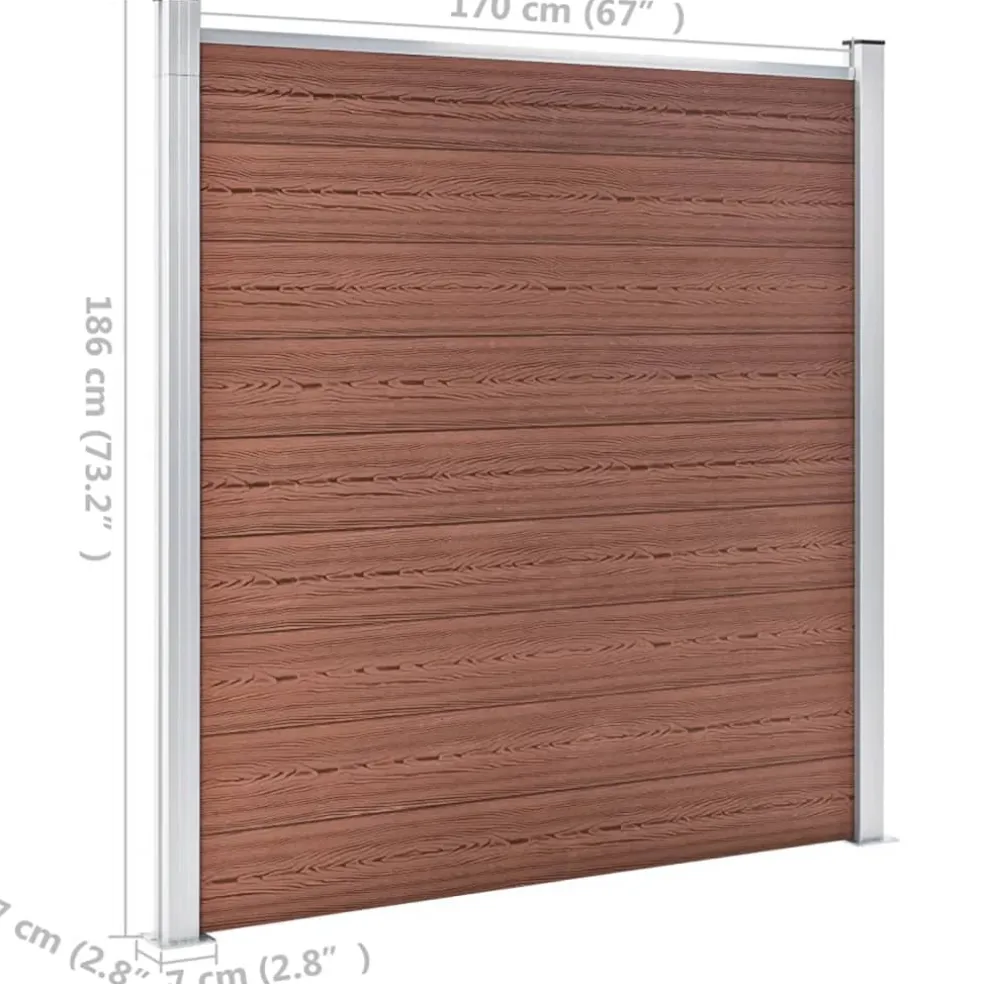 vidaXL Schutting 526x186 cm HKC bruin