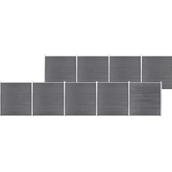 vidaXL Schutting 1564x186 cm HKC grijs
