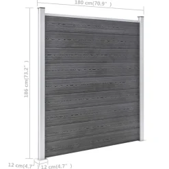 vidaXL Schutting 353x186 cm HKC grijs
