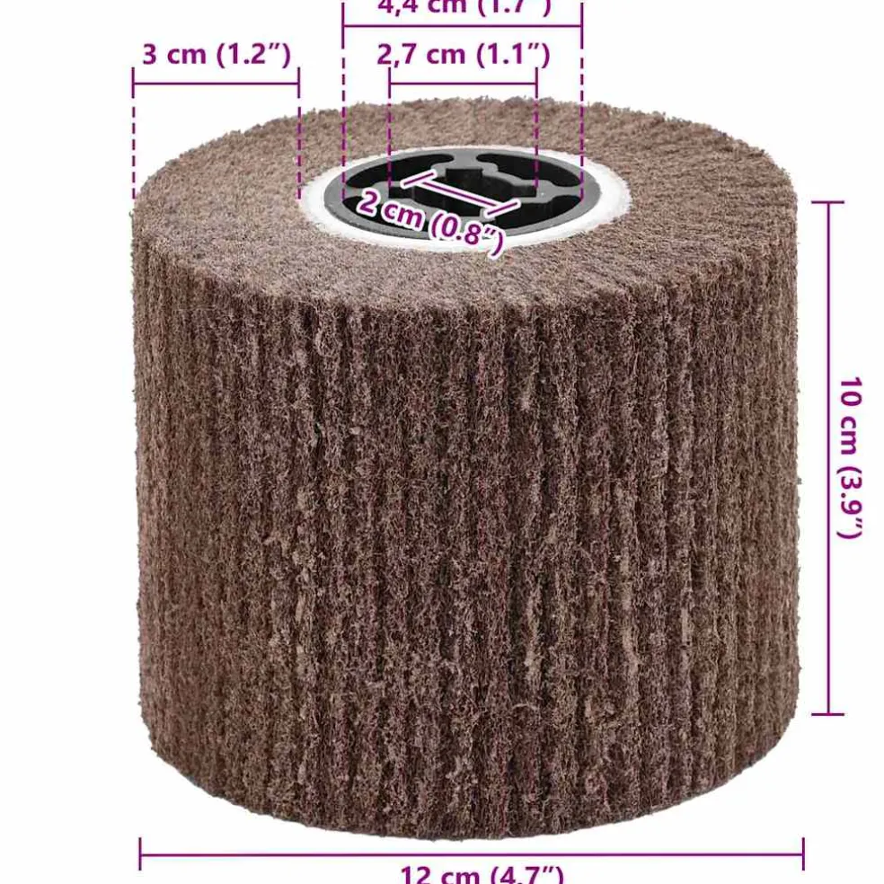 vidaXL Schuurrollen 3 st Bruin 12 x 12 x 10 cm Synthetische Vezel