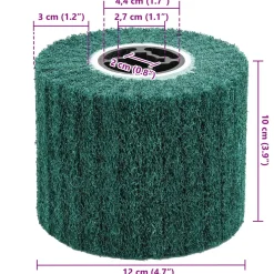 vidaXL Schuurrollen 3 st Groen 12 x 12 x 10 cm Synthetische Vezel