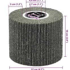vidaXL Schuurrollen 3 st Zwart 12 x 12 x 10 cm Synthetische Vezel