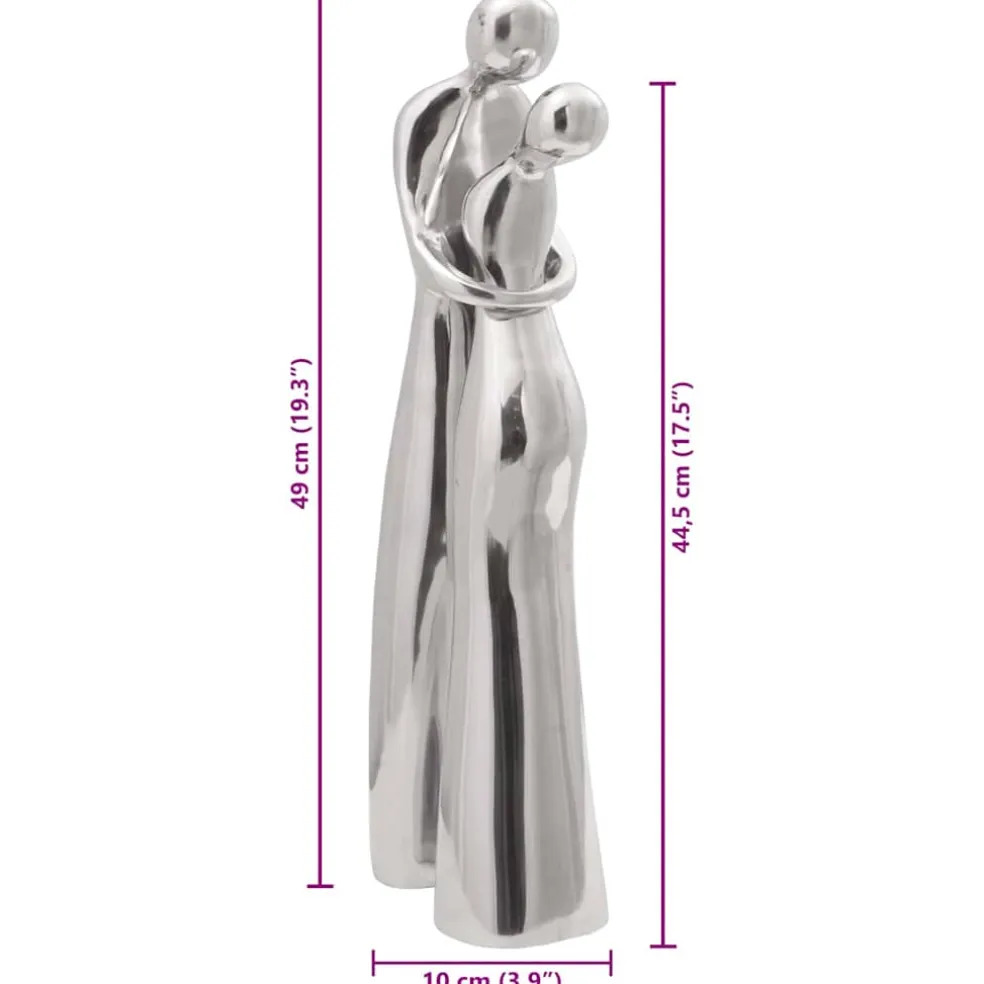 vidaXL sculptuur zilver 10 x 16 x 49 cm Aluminium