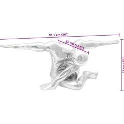 vidaXL sculptuur Zilver 91,5 x 32 x 33 cm Aluminium