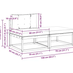 vidaXL Sectie Sofa Eenheden met kussen 2 Stuk Naturel
