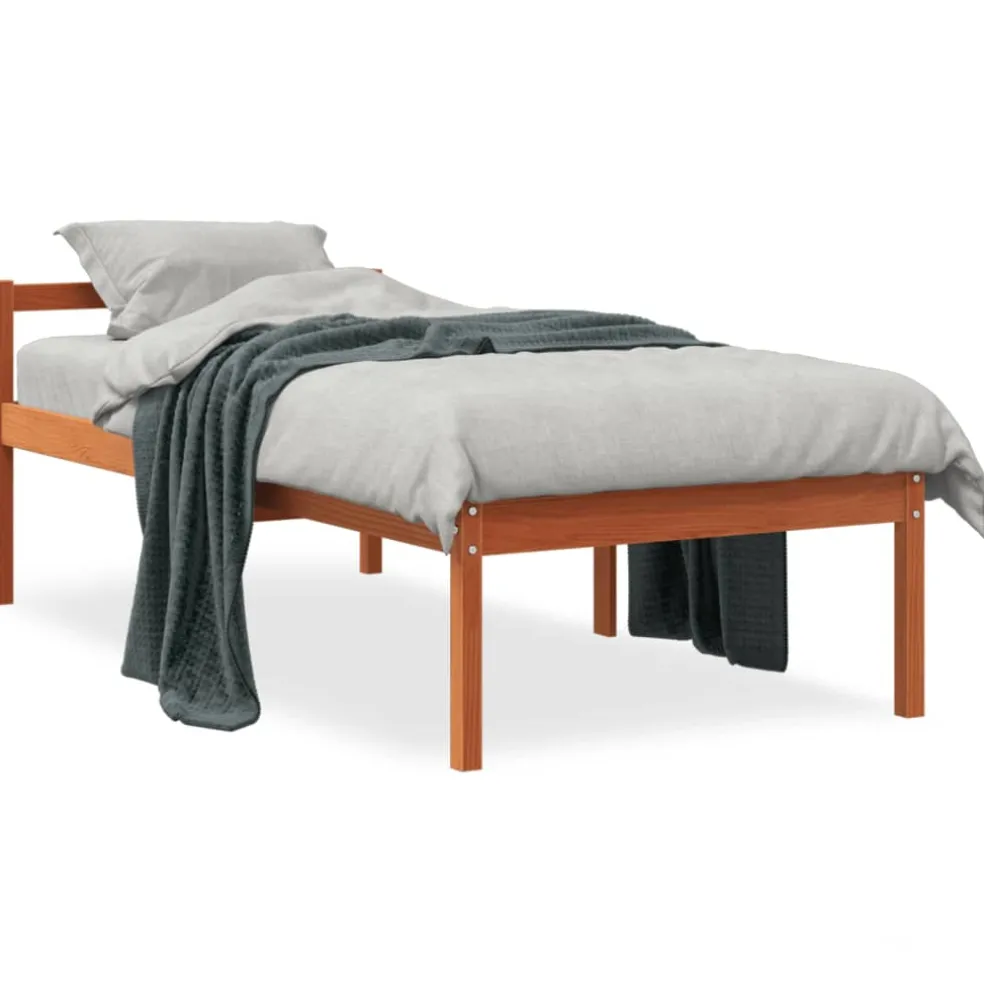 vidaXL Seniorenbed massief grenenhout wasbruin 75x190 cm
