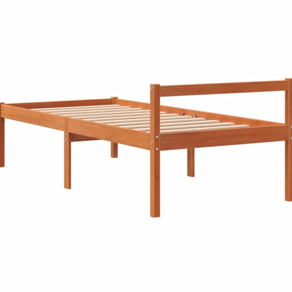 vidaXL Seniorenbed massief grenenhout wasbruin 75x190 cm