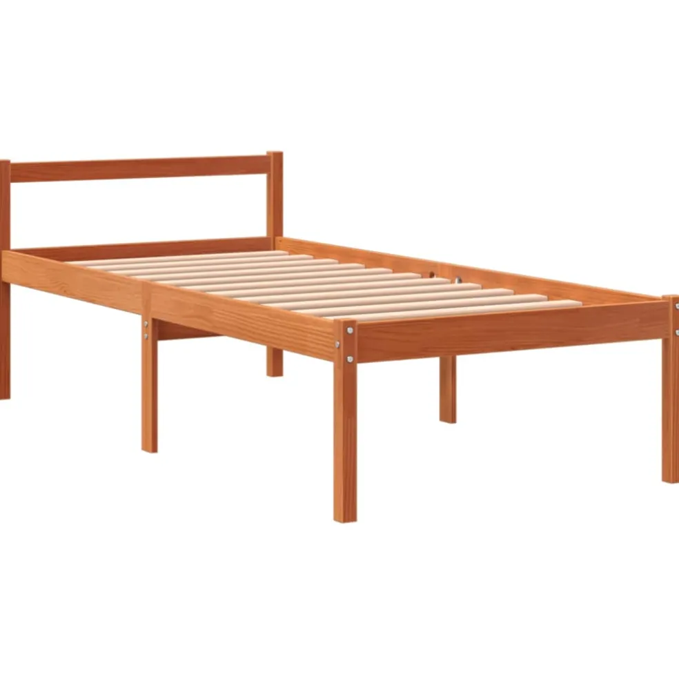 vidaXL Seniorenbed massief grenenhout wasbruin 75x190 cm