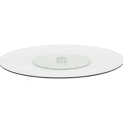vidaXL Serveerbord draaiend 60 cm gehard glas transparant