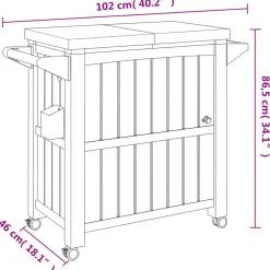 vidaXL Serveerwagen 3-in-1 polypropeen zwart