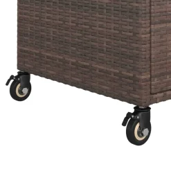 vidaXL Serveerwagen met lade 100x45x97 cm poly rattan bruin