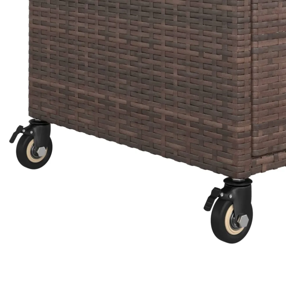 vidaXL Serveerwagen met lade 100x45x97 cm poly rattan bruin