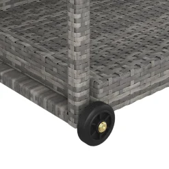 vidaXL Serveerwagen 100x45x83 cm poly rattan grijs