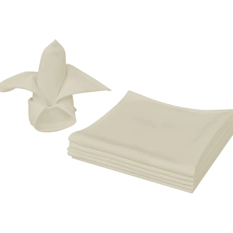 vidaXL Servetten 10 stuks créme 50x50 cm