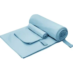 vidaXL Set van Sporthanddoeken 2 st Blauw 50 x 30 cm, 200 x 100 cm