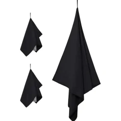 vidaXL Set van Sporthanddoeken 3 st Zwart 210 x 100 cm