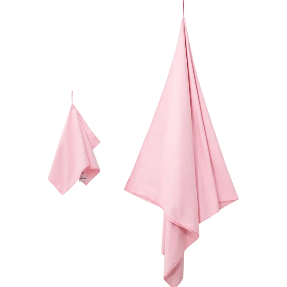 vidaXL Set van Sporthanddoeken 2 st Roze 50 x 30 cm, 200 x 100 cm