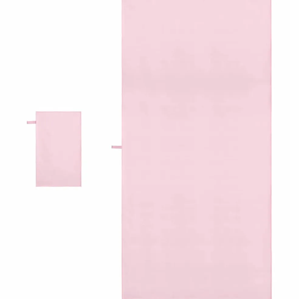vidaXL Set van Sporthanddoeken 2 st Roze 50 x 30 cm, 200 x 100 cm
