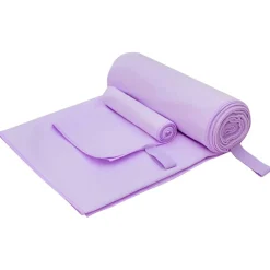 vidaXL Set van Sporthanddoeken 2 st Paars 50 x 30 cm, 200 x 100 cm