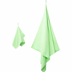 vidaXL Set van Sporthanddoeken 2 st Groen 50 x 30 cm, 200 x 100 cm