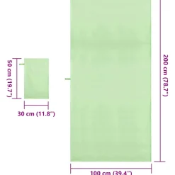 vidaXL Set van Sporthanddoeken 2 st Groen 50 x 30 cm, 200 x 100 cm