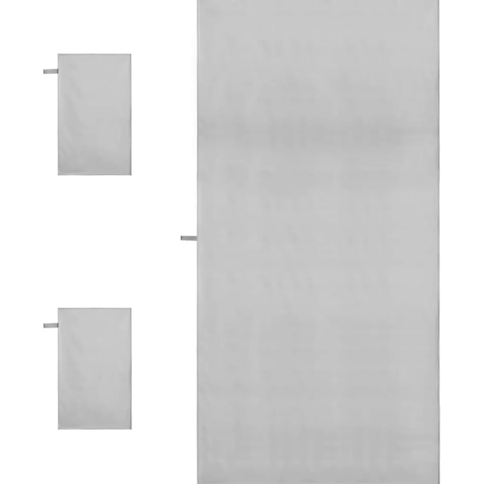 vidaXL Set van Sporthanddoeken 3 st Grijs 210 x 100 cm