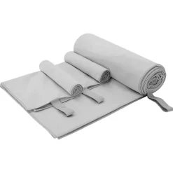 vidaXL Set van Sporthanddoeken 3 st Grijs 210 x 100 cm