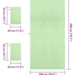 vidaXL Set van Sporthanddoeken 3 st Groen 210 x 100 cm