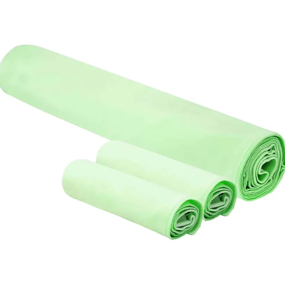 vidaXL Set van Sporthanddoeken 3 st Groen 210 x 100 cm