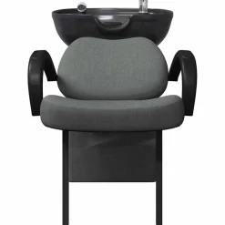 vidaXL Shampoo Stoel Donkergrijs en Zwart 136 x 60 x 92 cm Kunststof