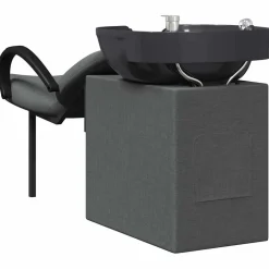 vidaXL Shampoo Stoel Donkergrijs en Zwart 136 x 60 x 92 cm Kunststof