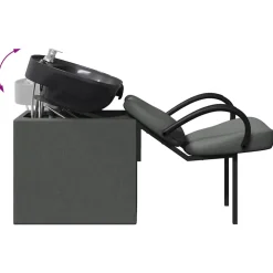 vidaXL Shampoo Stoel Donkergrijs en Zwart 136 x 60 x 92 cm Kunststof