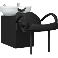 vidaXL Shampoo Stoel Zwart en Wit 136 x 60 x 92 cm Kunststof