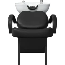 vidaXL Shampoo Stoel Zwart en Wit 136 x 60 x 92 cm Kunststof