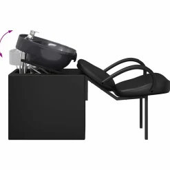 vidaXL Shampoo Stoel Zwart 136 x 60 x 92 cm Kunststof