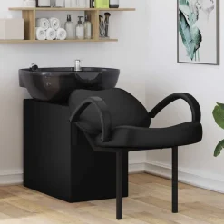 vidaXL Shampoo Stoel Zwart 136 x 60 x 92 cm Kunststof