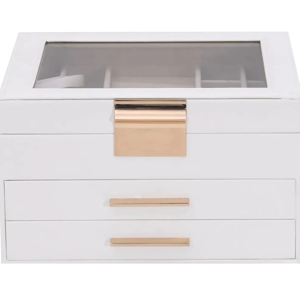 vidaXL Sieradendoosje 3-laags 23x20,5x14 cm wit