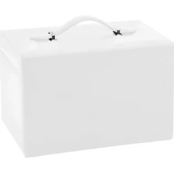 vidaXL Sieradendoosje 3laags met spiegel afsluitbaar 26x18x17,5 cm wit