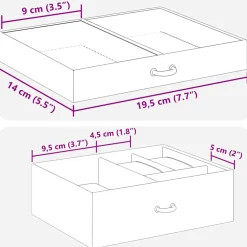 vidaXL Sieradendoosje 3-laags spiegel afsluitbaar 26x18x17,5 cm zwart