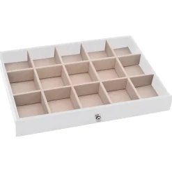 vidaXL Sieradendoos 10-laags met horlogehouders wit 29x20,5x40,5 cm