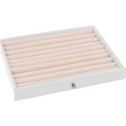 vidaXL Sieradendoos 10-laags met horlogehouders wit 29x20,5x40,5 cm