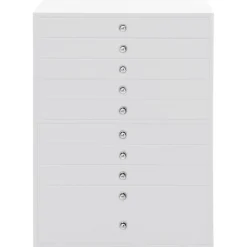 vidaXL Sieradendoos 10-laags met horlogehouders wit 29x20,5x40,5 cm
