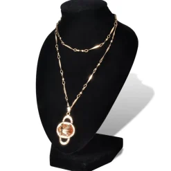 vidaXL Sieradenhouder voor ketting 9x8,5x15 cm zwart 4 st